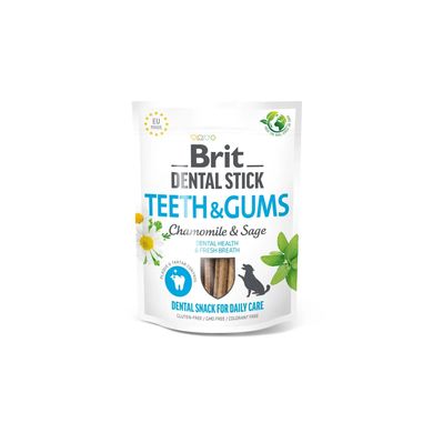 Brit Dental Stick Teeth & Gums - Лакомство для здоровья десен и зубов у взрослых собак всех пород с ромашкой и шалфеем 251 г