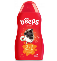 Beeps Dog Care Shampoo 2 In 1 - Шампунь для собак 2 в 1 з екстрактом вівса та ароматом кавуна 502 мл
