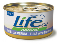 LifeCat консерва для котов тунец и окунь 85 г