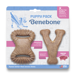 Benebone Puppy 2-pack Dental Chew/Wishbone Bacon - Набір з двох жувальних іграшок для собак зі смаком бекону