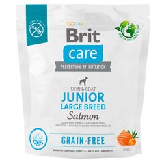 Brit Care Grain Free Junior Large Breed Salmon & Potato - Беззерновой сухой корм для молодых собак крупных пород с лососем и картофелем 1 кг