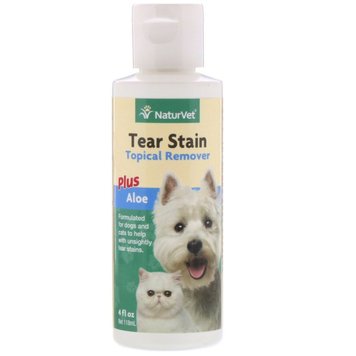 NaturVet Tear Stain - Засіб для видалення плям від сліз з шерсті з алое для собак та котів