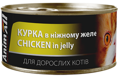 AnimAll Chicken in jelly - Влажный корм для кошек с курицей в желе 85 г