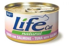 LifeCat консерва для котов тунец с лососем 85 г
