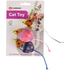 Flamingo Mohaire Mouse ФЛАМИНГО ШЕРСТЯНАЯ МЫШЬ игрушка с кошачьей мятой для котов (0.01кг ( 3,5x4x16 см))