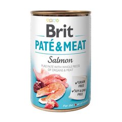 Brit Pate & Meat Dog Salmon - Паштет с целыми кусочками лосося и курицы, 400 г