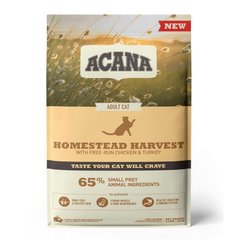 Acana Homestead Harvest Cat - Акана сухой корм для котов с мясом индейки, курицы и утки 4,5 кг