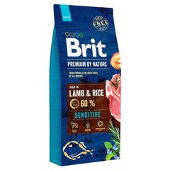 Brit Premium by Nature Sensitive Lamb & Rice - Сухий корм для собак з чутливим травленням з ягням 15 кг