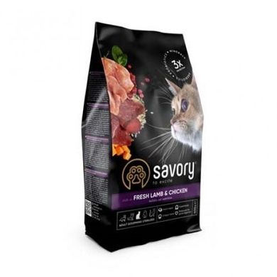 Savory Adult Cat Steril Fresh Lamb & Chicken - Сухий корм для стерилізованих котів зі свіжим м'ясом ягняти та курки 400 г