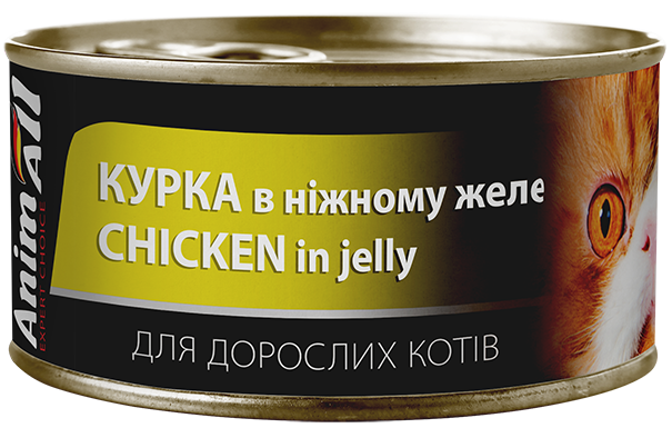 AnimAll Chicken in jelly - Вологий корм для котів з куркою в желе 85 г