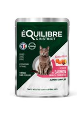 Equilibre & Instinct Кусочки в соусе для взрослых и стерилизованных кошек с лососем, ананасом и клюквой, пауч 85 г