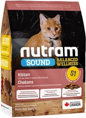 Nutram S1 Sound Balanced Wellness Natural Kitten Food - Корм для котят с курицей и лососем 1,13 кг
