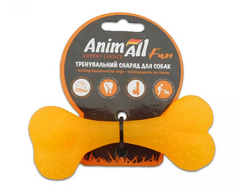 AnimAll Fun - Кісточка для собак, жовта, 12 см