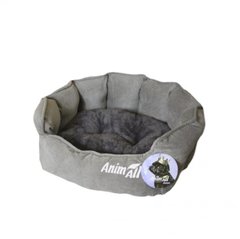 AnimAll Rolyal S - Лежанка сірого кольору для собак та котів, розмір 48×42×20 см