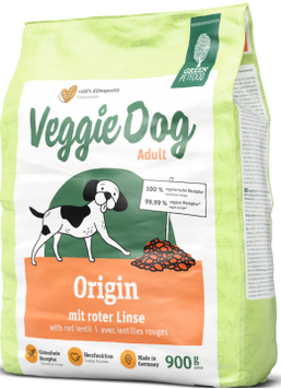 Green Petfood VeggieDog Origin - Грін Петфуд сухий вегетаріанський корм для дорослих собак з червоною сочевицею 5*900 г