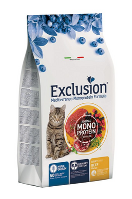 Exclusion Cat Adult Beef - Монопротеїновий сухий корм з яловичиною для дорослих котів всіх порід 300 г