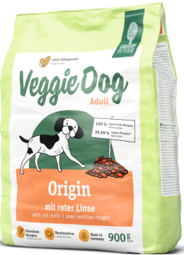 Green Petfood VeggieDog Origin - Грин Петфуд сухой вегетарианский корм для взрослых собак с красной чечевицей 900 г