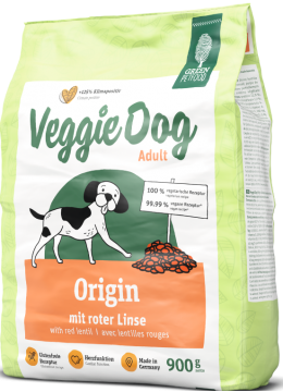 Green Petfood VeggieDog Origin - Грін Петфуд сухий вегетаріанський корм для дорослих собак з червоною сочевицею 5*900 г