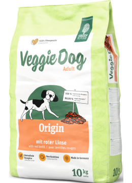 Green Petfood VeggieDog Origin - Грін Петфуд сухий вегетаріанський корм для дорослих собак з червоною сочевицею 900 г