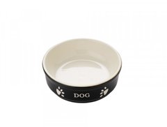 Nobby Керамічна миска для собак "ДОГ" чорно-бежевого кольору, 130 мл
