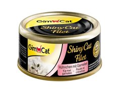 GimCat ShinyCat Filet Chicken Shrimp - Консерва для кішок зі шматочками філе курки та креветками 70 г