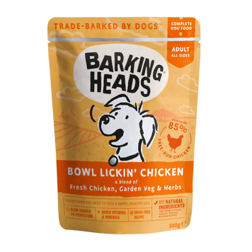 Вологий корм для дорослих собак Barking Heads Bowl Lickin CHICKEN з куркою, 300 г