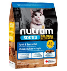 Nutram S5 Sound Balanced Wellness Natural Adult and Senior Cat Food - Корм ​​для дорослих та літніх котів з куркою та лососем 1,13 кг