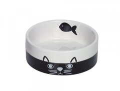 Nobby Керамічна миска для кота "FACE" чорно-білого кольору