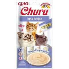 INABA Churu - Лакомство для кошек сливочный мусс в стиках с тунцом 4 x 14 г