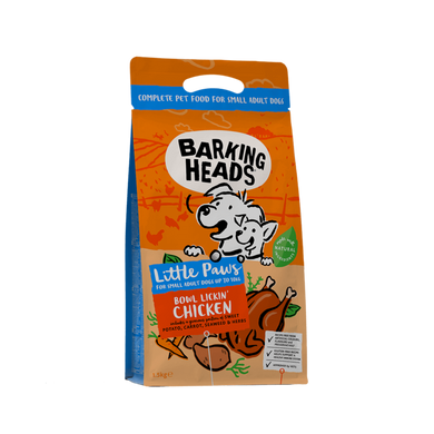 Barking Heads Little Paws Bowl Lickin' Goodness Chicken - Баркінг Хедс сухий корм для собак дрібних порід з куркою 1,5 кг