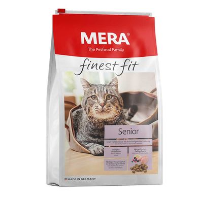 MERA Finest Fit Senior 8+ Сухой корм для кошек пожилого возраста 8+ со свежим мясом птицы и лесными ягодами 400 г