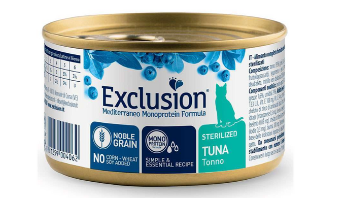 Exclusion Cat Sterilized Tuna - Монопротеиновые консервы с тунцом для стерилизованных котов 85 г