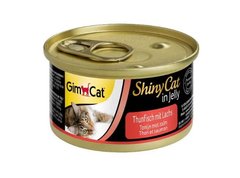 GimCat ShinyCat Filet Tuna Salmon - Консерва для кішок зі шматочками філе тунця та лосося 70 г