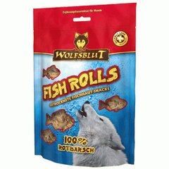 WOLFSBLUT Fish Rolls Rotbarsch - Роллы "Волчья Кровь" для собак из морского окуня, 100 гр