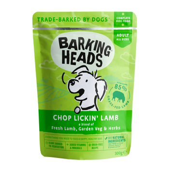 Вологий корм для дорослих собак Barking Heads Chop Lickin' LAMB з ягням, 300 г