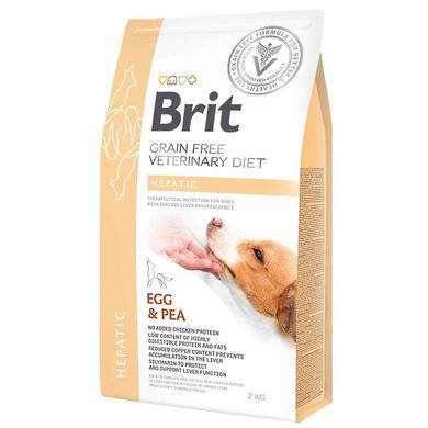 Brit GF Veterinary Diet Dog Hepatic - Беззерновий сухий корм при хворобі печінки для собак з яйцем, горохом, бататом та гречкою 2 кг