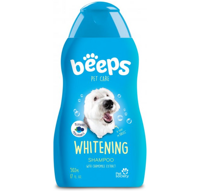 Beeps Care Whitening Shampoo - Отбеливающий шампунь для собак и кошек с экстрактом ромашки и ароматом черники 502 мл