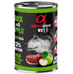 Alpha Spirit Dog Duck with Green Apple - Влажный корм для взрослых собак с уткой и зелеными яблоками 400 г