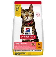 Hill's Science Adult Light Cat Chicken - Сухой корм для взрослых кошек склонных к лишнему весу с курицей 1,5 кг