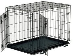 Металлическая клетка д/собак хромированая с 2мя дверьми (125x74x82см) №6