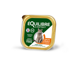 Equilibre & Instinct Паштет для взрослых и стерилизованных кошек с мясом птицы и кабачком, ламистер 85 г