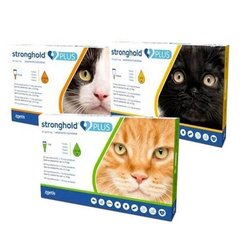 Стронгхолд Плюс Stronghold PLUS капли от блох, клещей и вшей для кошек (1 пипетка) до 2,5 кг