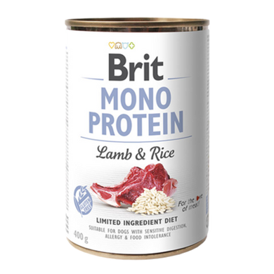 Brit Mono Protein Lamb and Rice - Монопротеиновый влажный корм с ягненком и темным рисом, 400 г