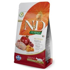 Farmina N&D Pumpkin Quail & Pomegranate Neutered - Беззерновий сухий корм для стерилізованих котів з перепелом та гарбузом 5 кг