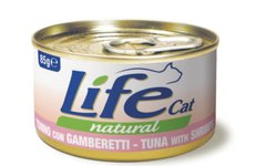 LifeCat консерва для котов тунец с креветками 85 г