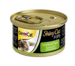 GimCat ShinyCat in Jelly Chicken with Papaya - Консервы для кошек с кусочками курицы и папайя 70 г