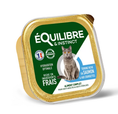 Equilibre & Instinct Паштет для дорослих та стерилізованих котів з лососем й кабачком, ламістер 85 г