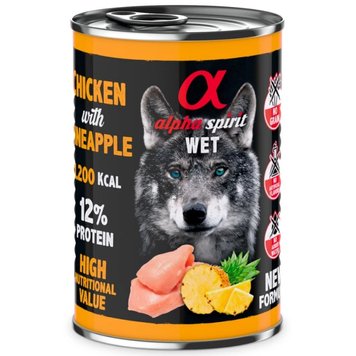 Alpha Spirit Dog Chicken with Pineapple - Вологий корм для дорослих собак з куркою та ананасами 400 г