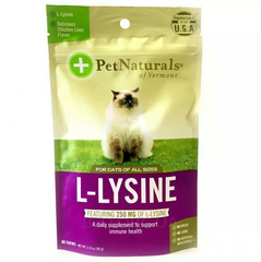 Pet Naturals of Vermont - L-лизин для котов, со вкусом куриной печени, 60 жевательных таблеток, 90 г