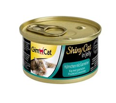 GimCat ShinyCat in Jelly Chicken with Shrimp - Консервы для кошек с курицей и креветками 70 г